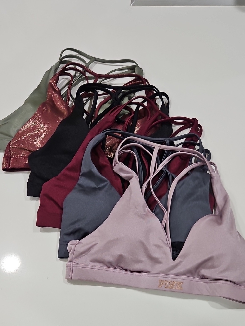 6 PINK Victoria's Secret Soft Triangle Bralette's - 6pcs  Nwot